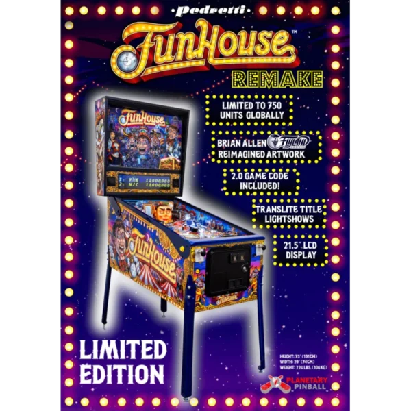 Funhouse Remake Midnight Edition Pinball Machine – Black/Red Collector’s Model, Funhouse Remake pinball machine, Midnight Edition Funhouse pinball, Limited Edition Funhouse pinball for sale, Limited Edition Funhouse pinball for sale, Williams Funhouse Remake pinball, Funhouse pinball machine Midnight version, Buy Funhouse Remake Midnight Edition, Funhouse pinball machine price, Funhouse Remake in stock, Where to buy Funhouse Remake pinball, Funhouse Limited Edition for sale, Funhouse pinball machine near me, Black and red Funhouse pinball, Rudy talking head pinball machine, Williams Funhouse collector’s edition, Funhouse pinball with shaker motor, Funhouse pinball quiet mode, Funhouse Remake LCD upgrade, Funhouse Remake vs original, Best place to buy Funhouse Remake, Chicago Gaming Funhouse pinball reviews, How much is a Funhouse Remake pinball?, Funhouse pinball machine for sale in Georgia,