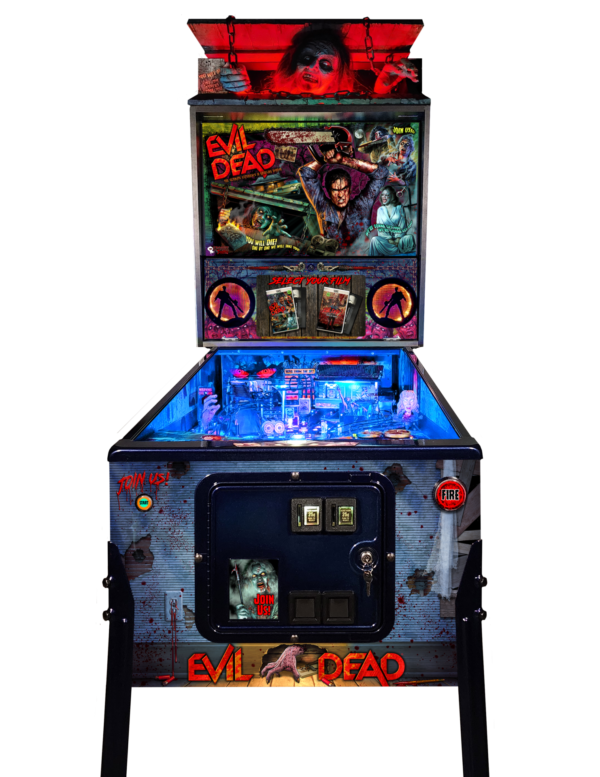 Evil Dead pinball machine, Evil Dead Collector's Edition pinball, Bruce Campbell pinball machine, Limited edition Evil Dead pinball, Spooky Pinball Evil Dead, Horror movie pinball machine, am Raimi Evil Dead pinball, Evil Dead 2 pinball game, Ash Williams pinball machine, Necronomicon pinball feature, Wide-body pinball machine, Motorized pinball toys, Evil Dead vs. other horror pinballs, Collector’s edition pinball cost, Evil Dead pinball machine for sale near me, Pinball expo Evil Dead edition