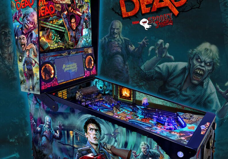 Evil Dead pinball machine, Evil Dead Collector's Edition pinball, Bruce Campbell pinball machine, Limited edition Evil Dead pinball, Spooky Pinball Evil Dead, Horror movie pinball machine, am Raimi Evil Dead pinball, Evil Dead 2 pinball game, Ash Williams pinball machine, Necronomicon pinball feature, Wide-body pinball machine, Motorized pinball toys, Evil Dead vs. other horror pinballs, Collector’s edition pinball cost, Evil Dead pinball machine for sale near me, Pinball expo Evil Dead edition